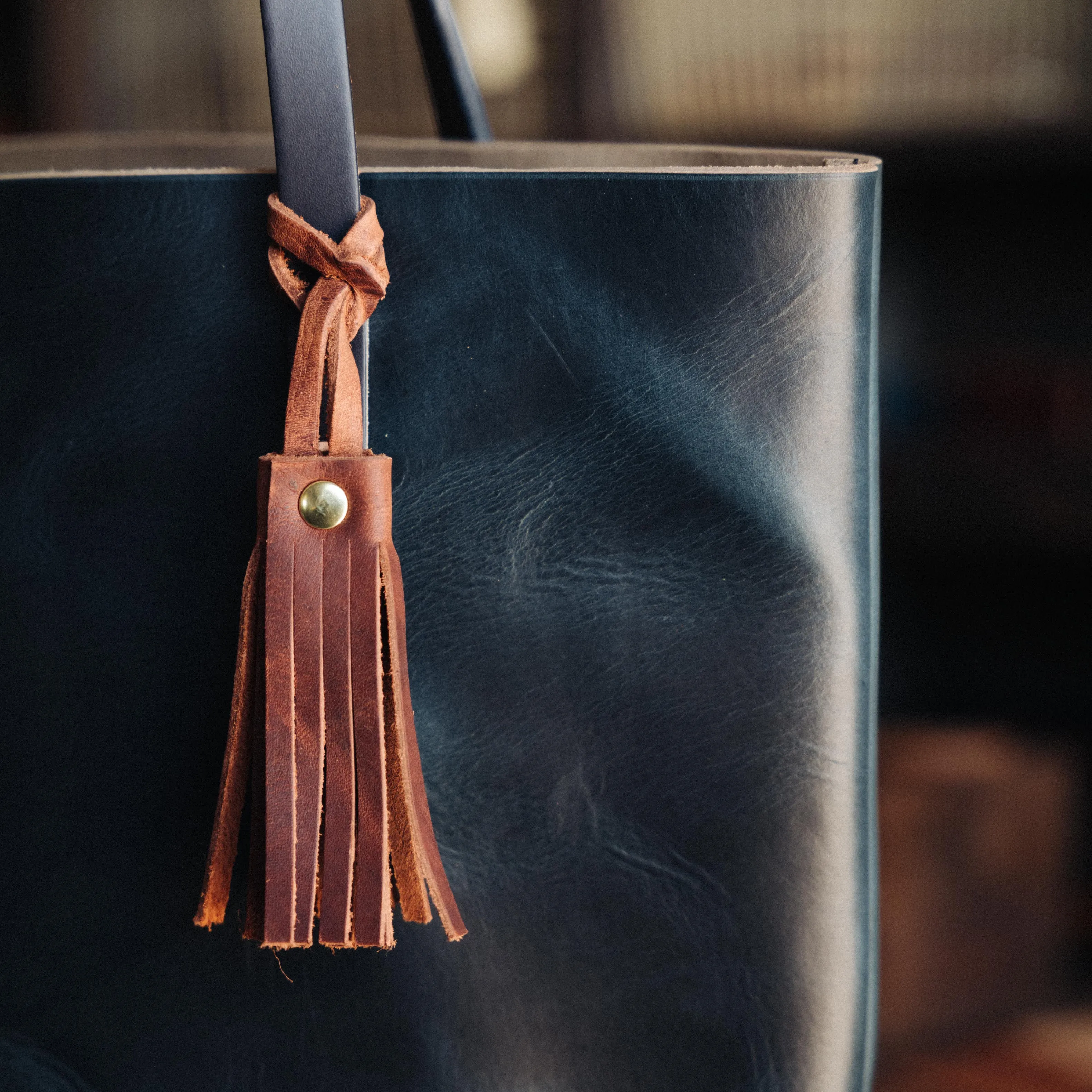 Leaf Cypress Leather Tassel