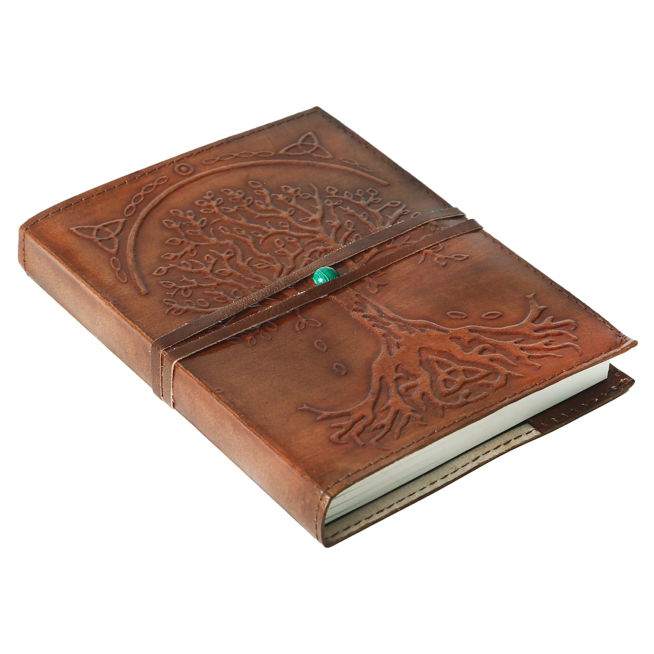 Leather Journal Refillable Lined Paper Tree of Life Handmade Leather Journal/Writing Notebook Diary/Daily Notepad for Men & Women Medium (7x5 brown)