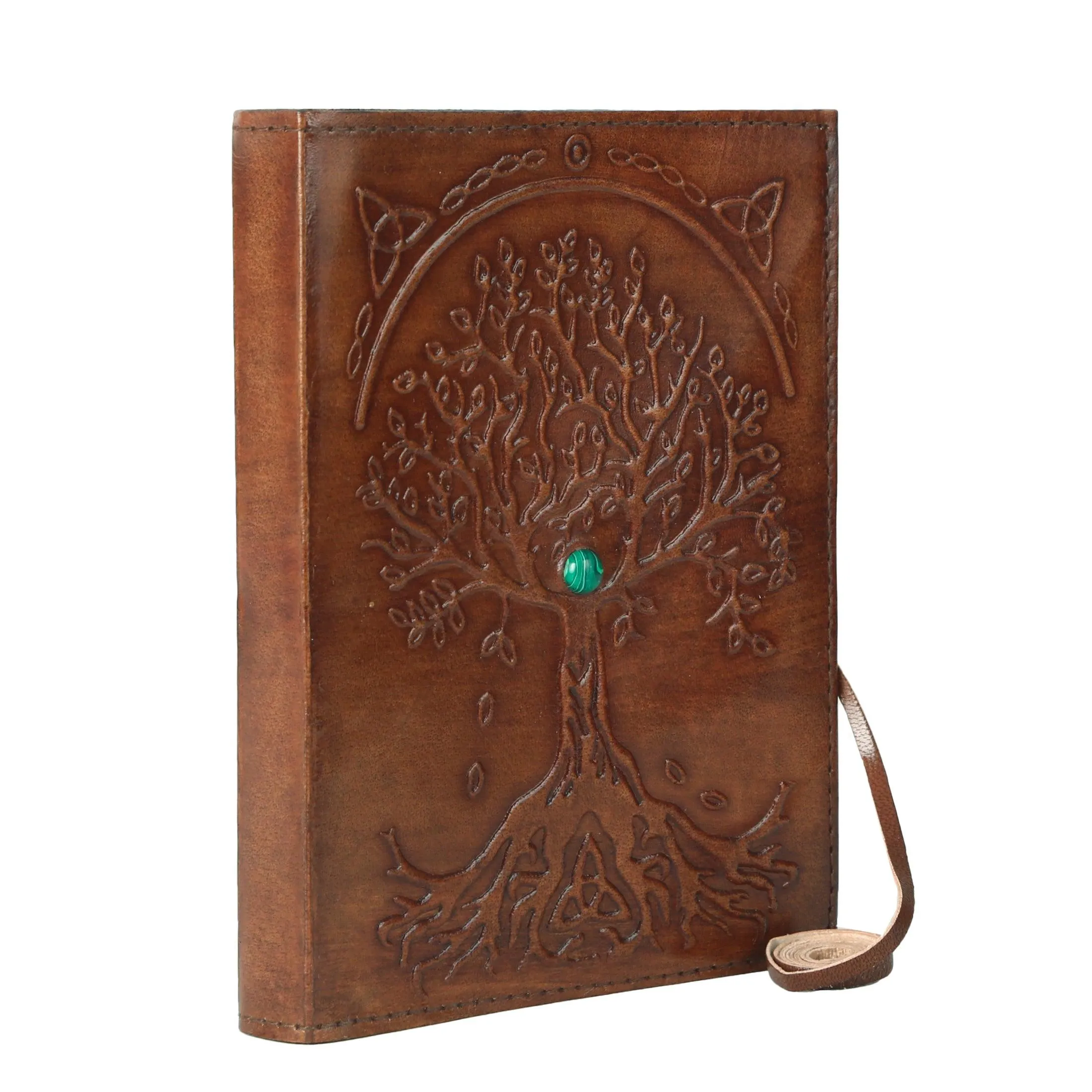 Leather Journal Refillable Lined Paper Tree of Life Handmade Leather Journal/Writing Notebook Diary/Daily Notepad for Men & Women Medium (7x5 brown)