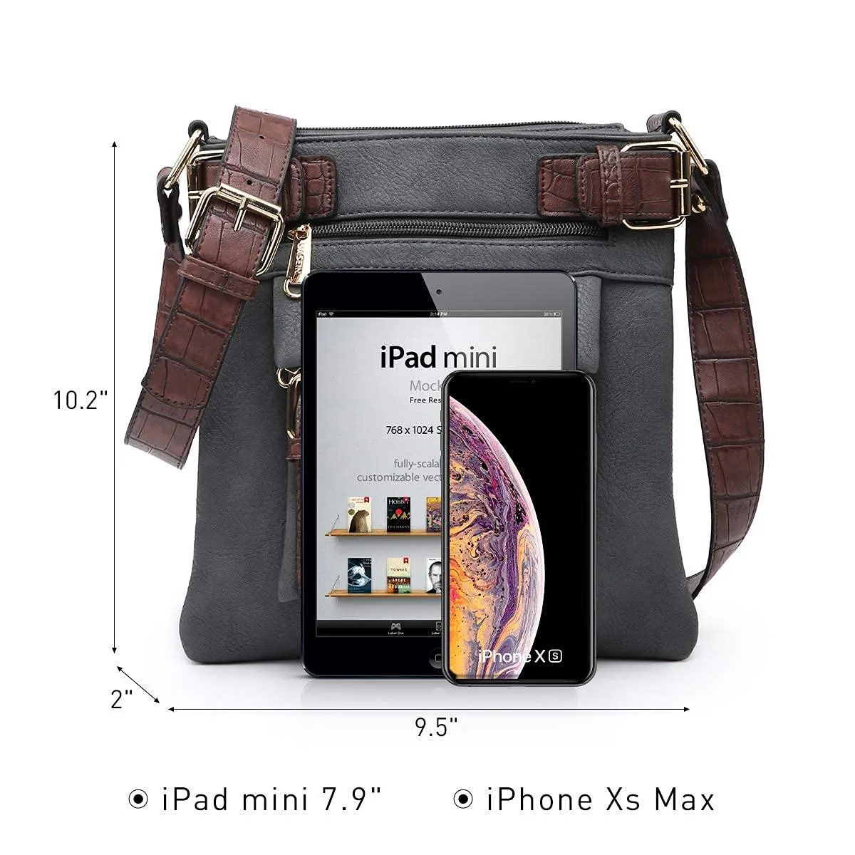 Leather Messenger Crossbody Bag