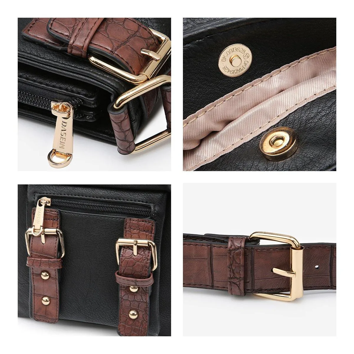 Leather Messenger Crossbody Bag