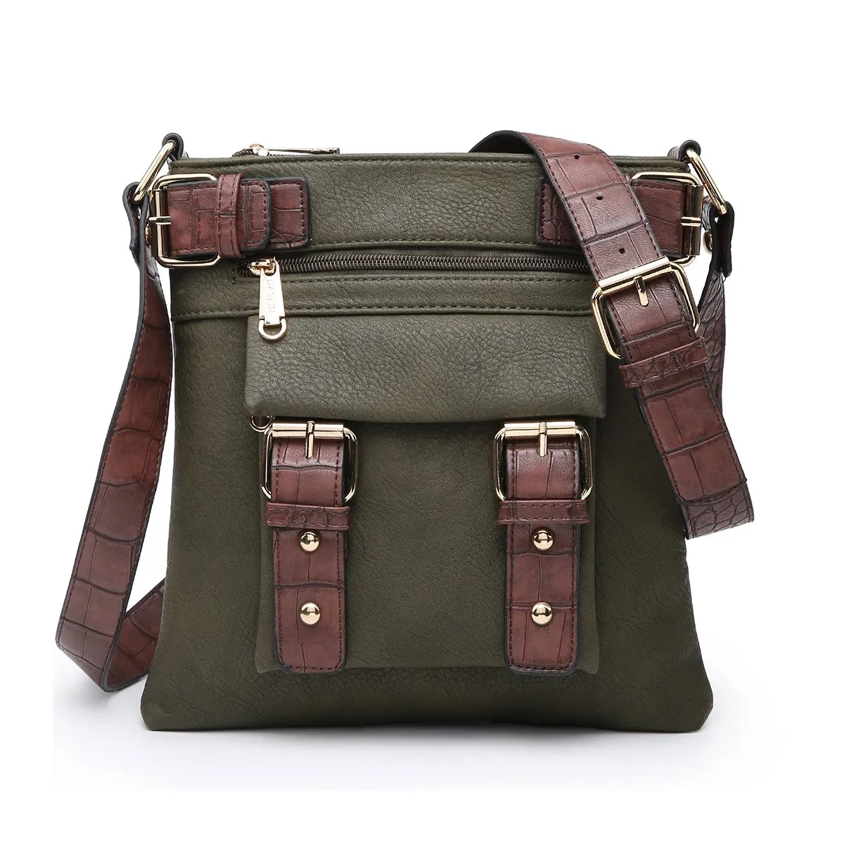 Leather Messenger Crossbody Bag