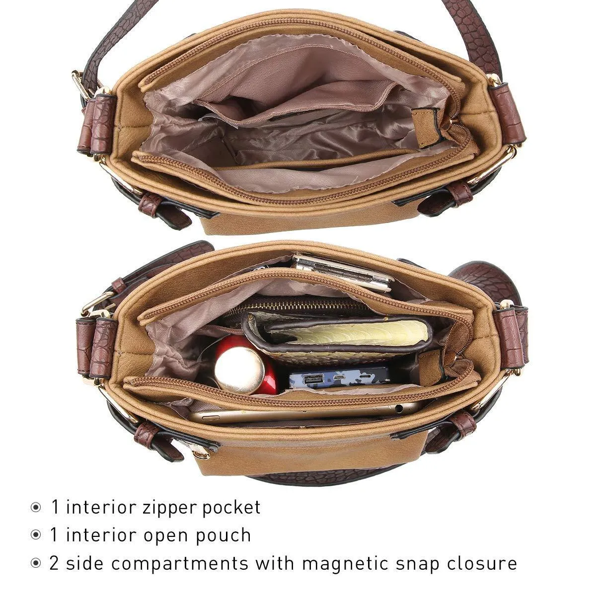 Leather Messenger Crossbody Bag