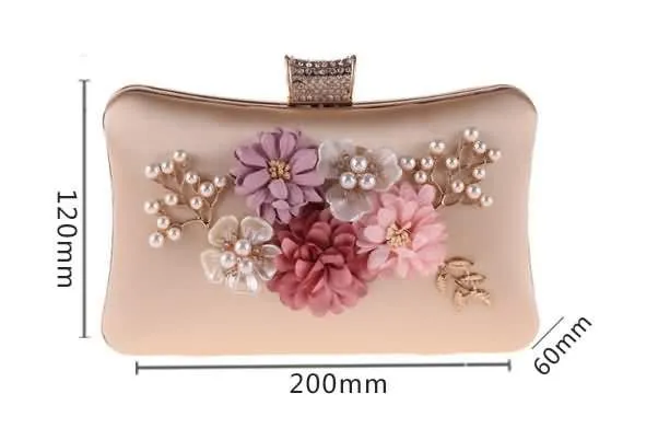 Luxy Moon Flower Evening Bags Pearl Beaded Diamond Clutches