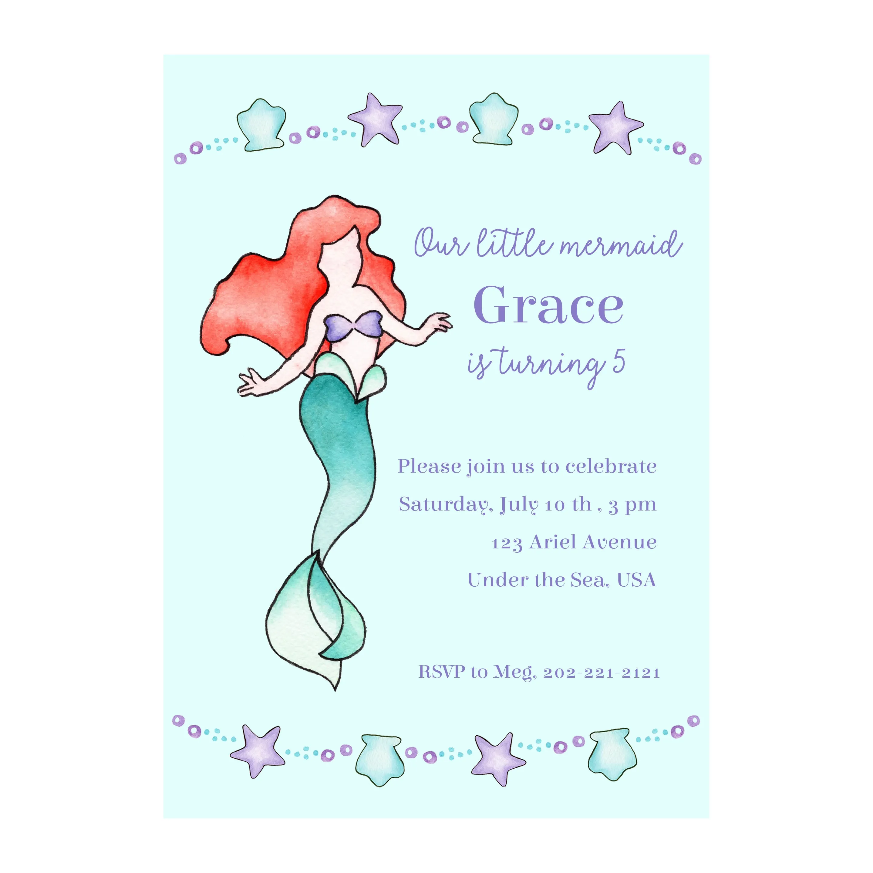 Mermaid Party Invitation