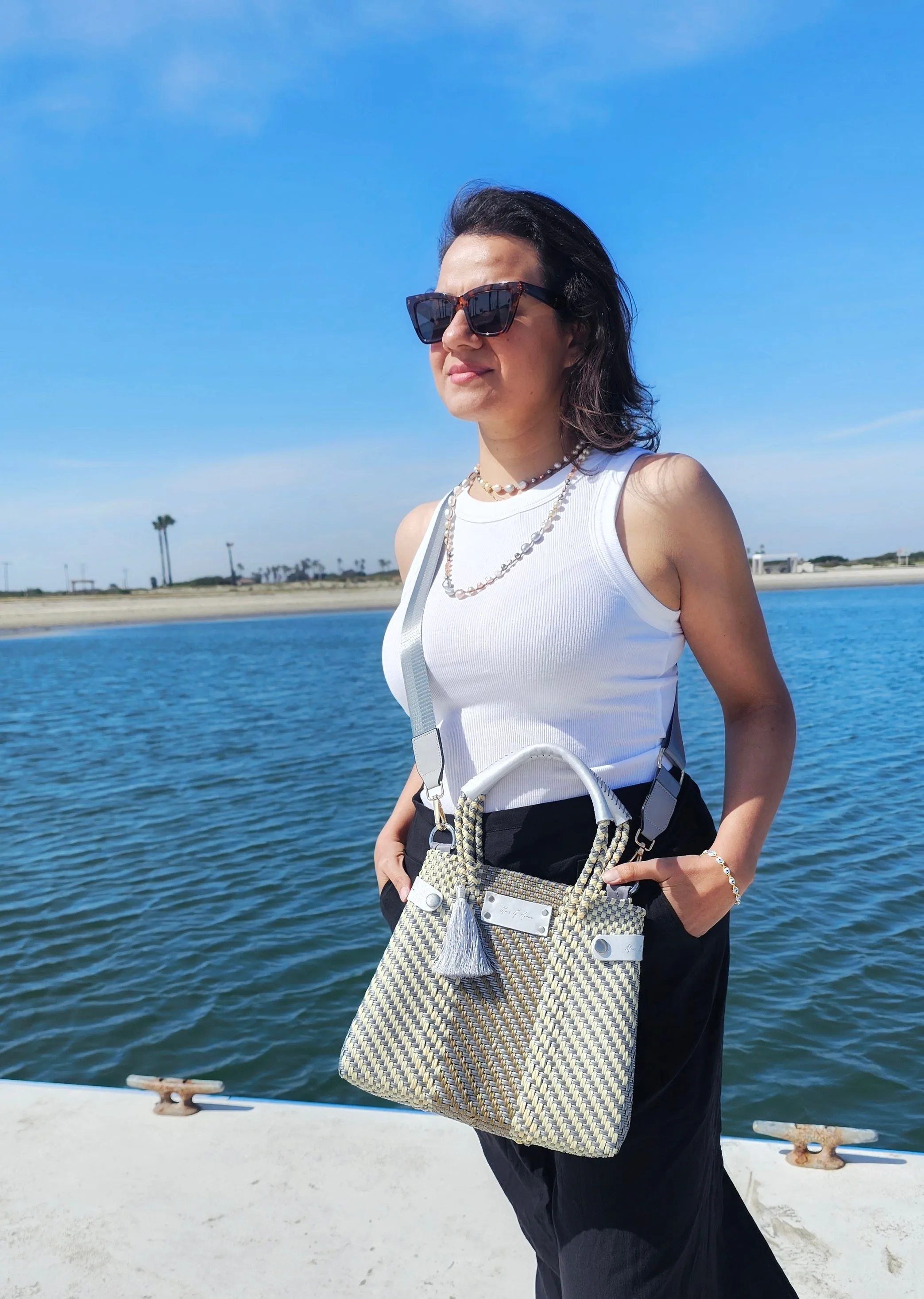 Mini Less Pollution Crossbody Bag - Silver