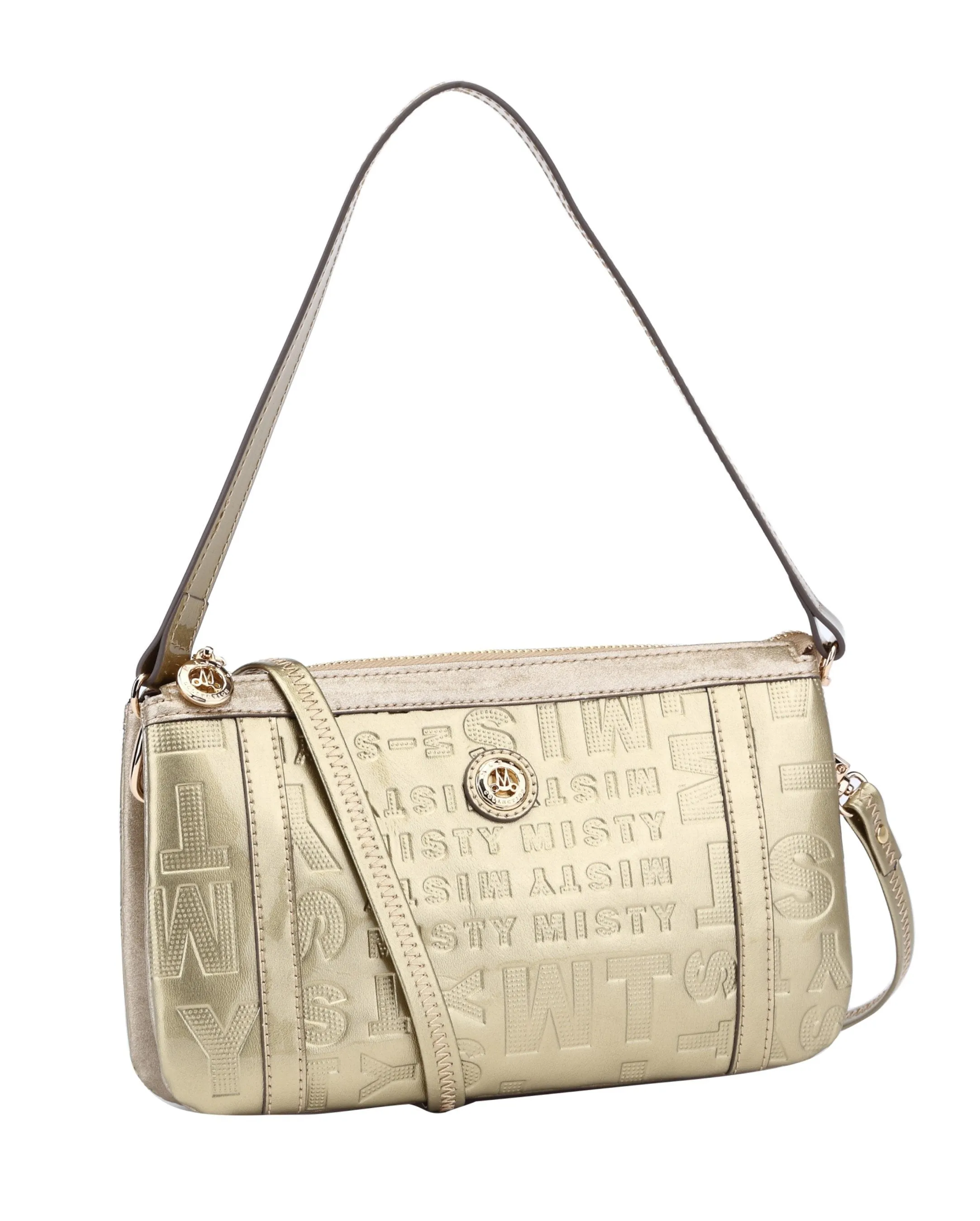 Misty Metallic Shine Leather Crossbody - Made in Italy