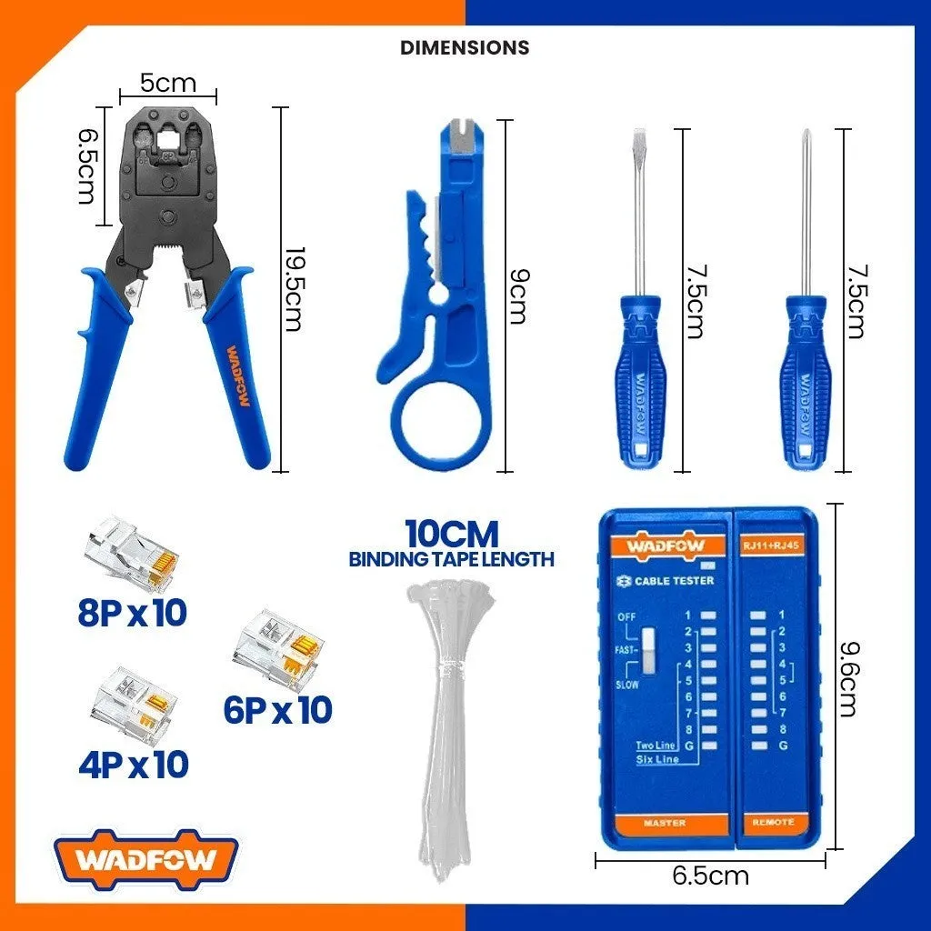 Modular Plug Crimper Hand Tool Set with 1 Plastic Tool Box