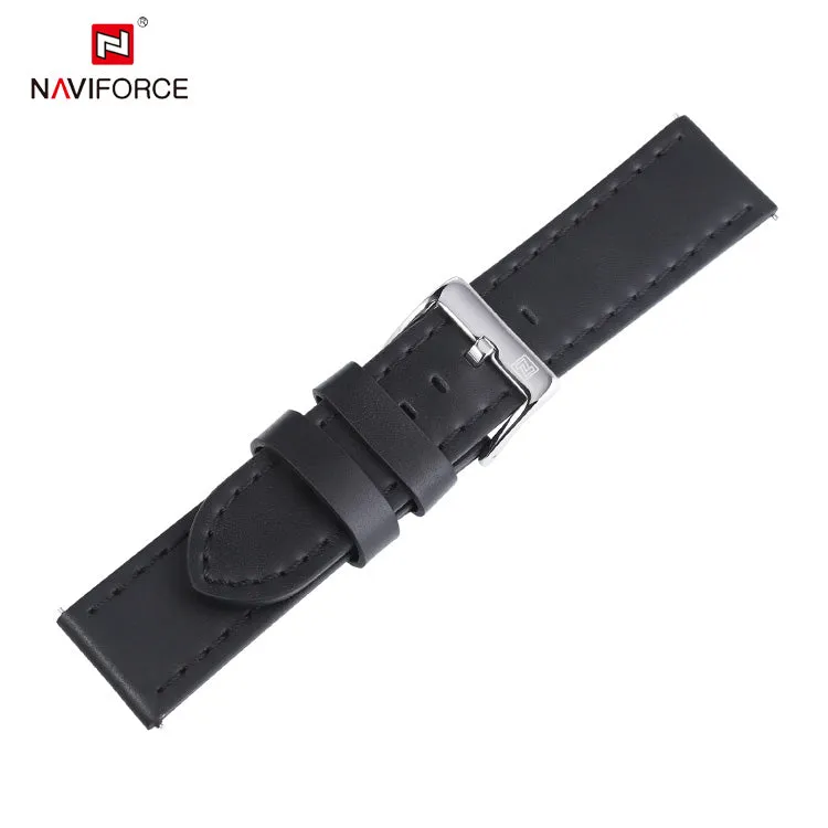 NAVIFORCE Genuine Leather Watch Band 23mm Brown Men Watchband Strap Watch Accessories Waterproof With Buckle G02