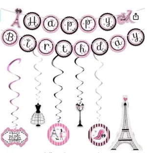 Paris Birthday Party Decorations Set