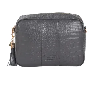 Pom Pom London City Plus Croc Bag Slate Grey