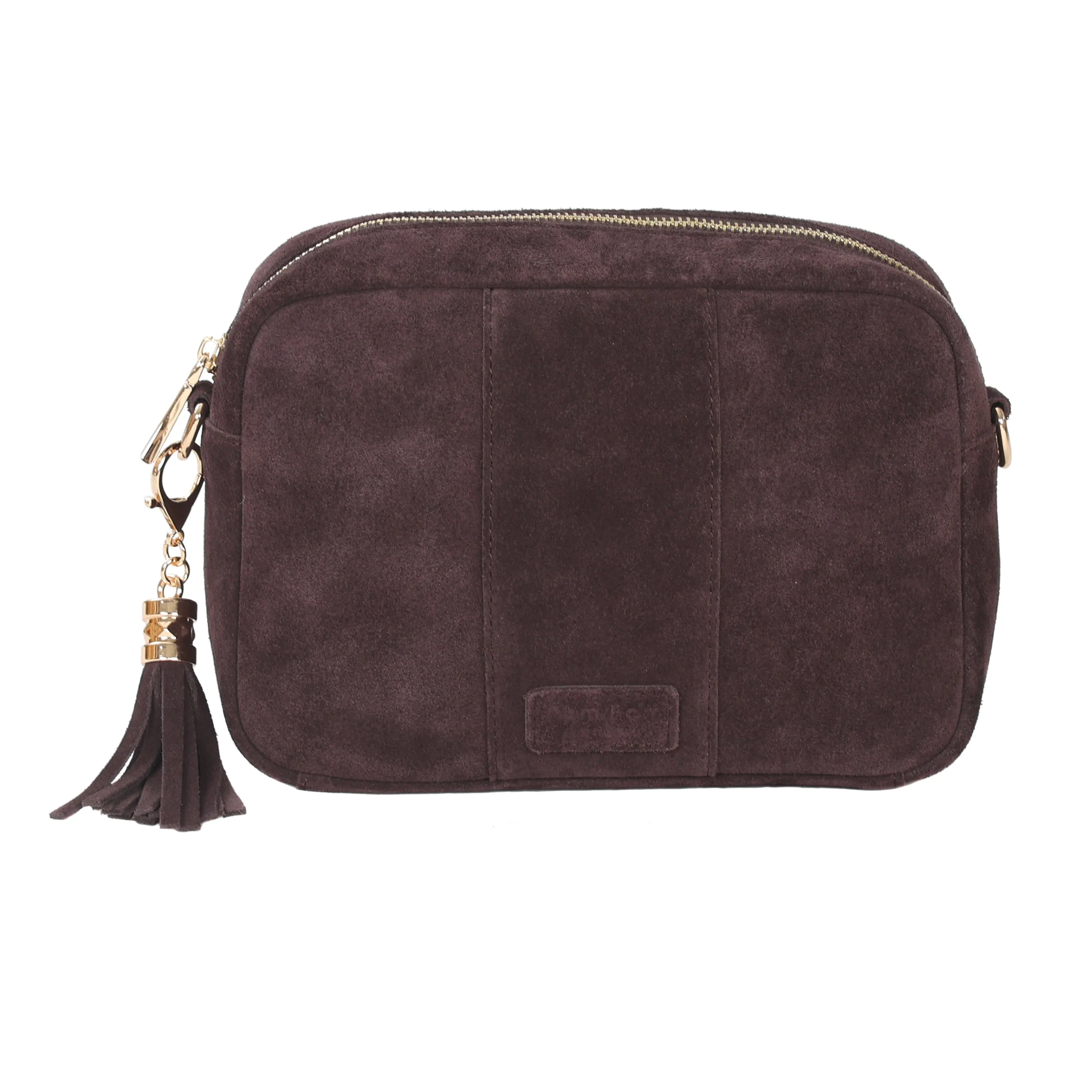 Pom Pom London City Suede Bag Chocolate Plum