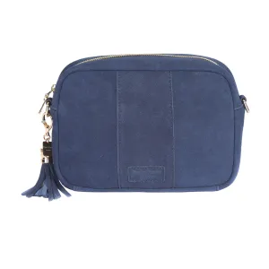 Pom Pom London City Suede Bag Navy