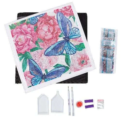 "Butterflies & Peonies" Crystal Art Folding Storage Box 30x30cm