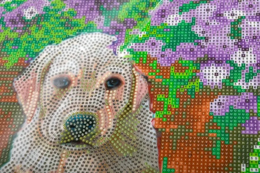 "Floral Pup" Crystal Art Kit 30x30cm