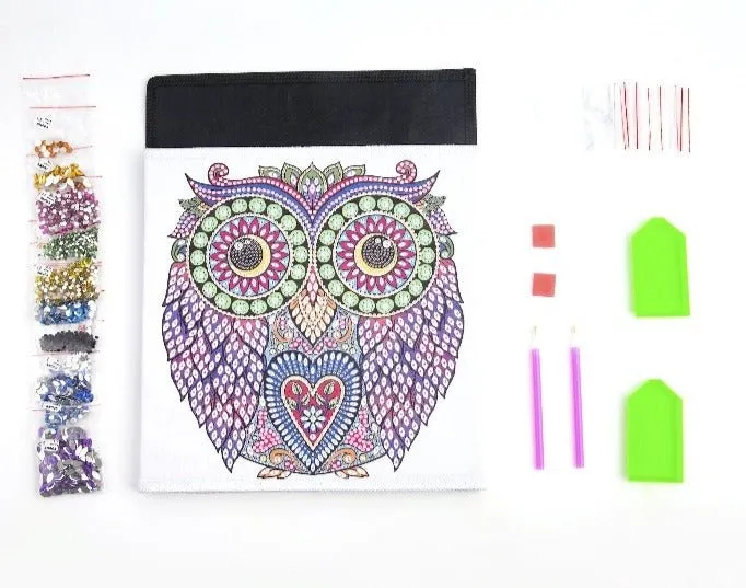 "Owl" Crystal Art Folding Storage Box 30x30cm