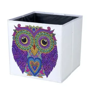 "Owl" Crystal Art Folding Storage Box 30x30cm