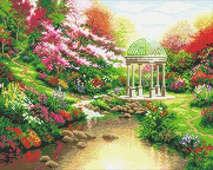 "Pools of Serenity" by Thomas Kinkade Crystal Art Kit 40x50cm