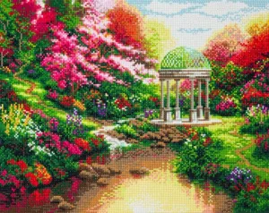 "Pools of Serenity" by Thomas Kinkade Crystal Art Kit 40x50cm