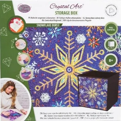 "Snowflake Burst" Crystal Art Folding Storage Box 30x30cm