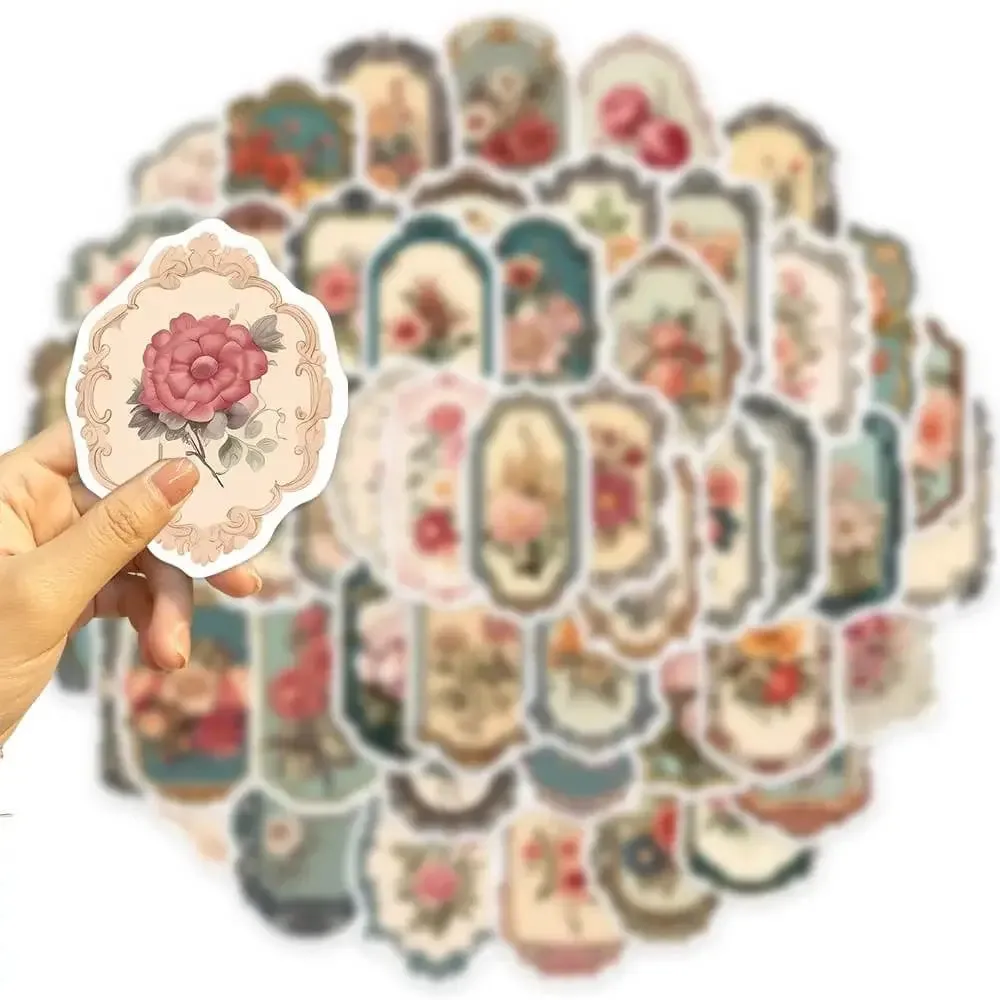 Retro Flower Mirror Stickers Pack - Set of 50