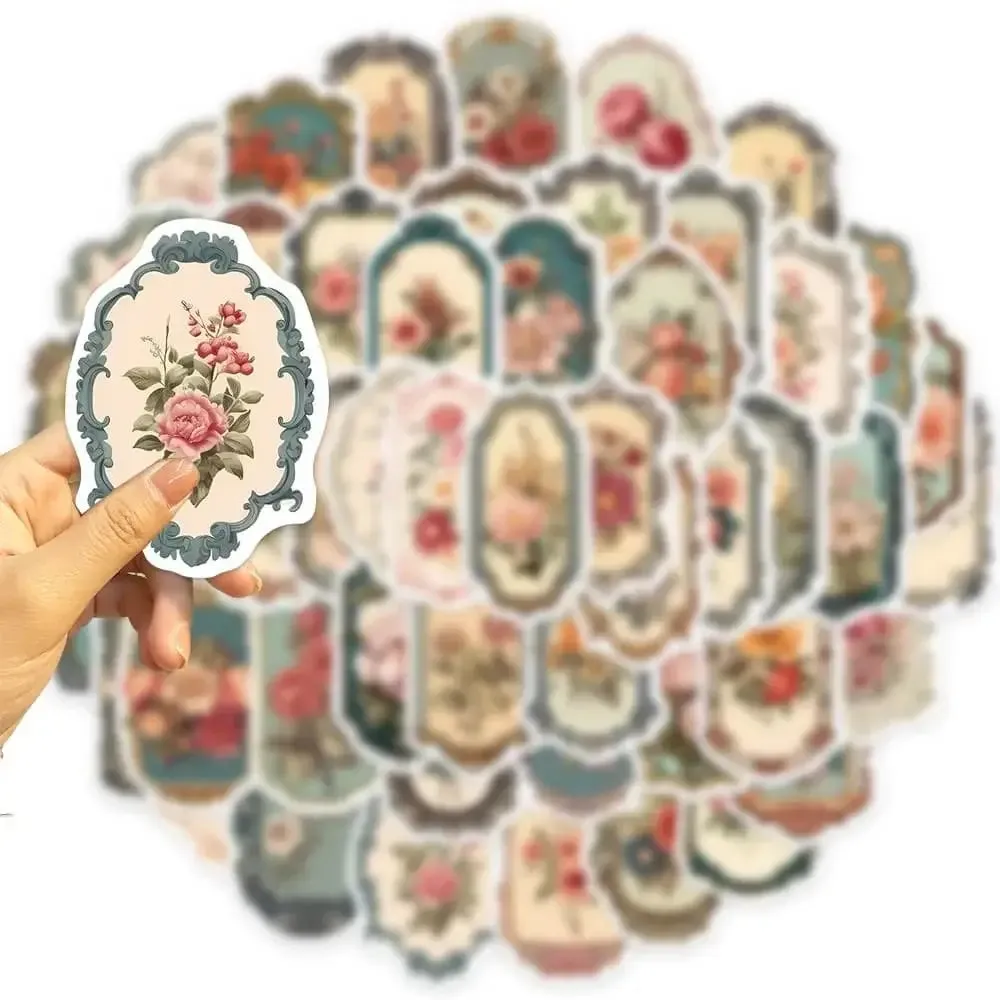 Retro Flower Mirror Stickers Pack - Set of 50