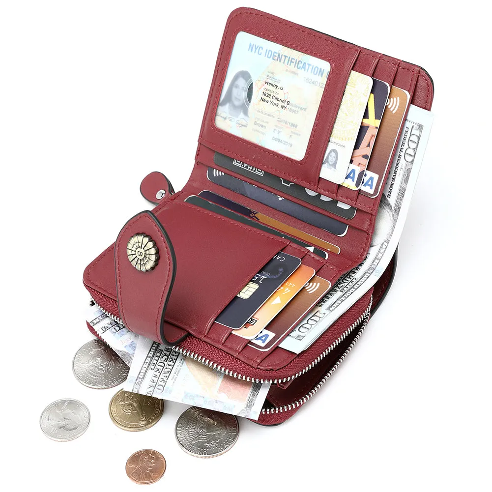 Rozenn  Full Grain Leather Money Clip Wallet —— Small Bifold