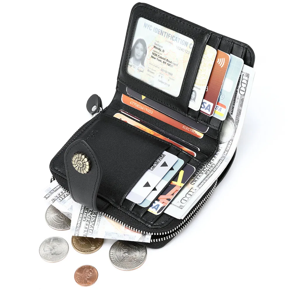 Rozenn  Full Grain Leather Money Clip Wallet —— Small Bifold