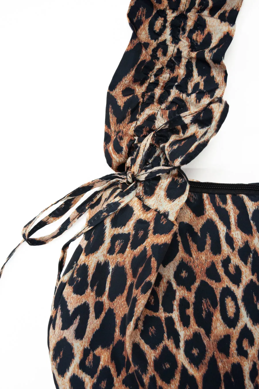 ruched kidney bag in leopard print