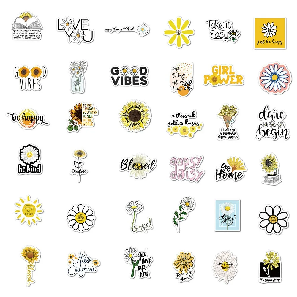 Sunflower Series Stickers Pack - Set of 50