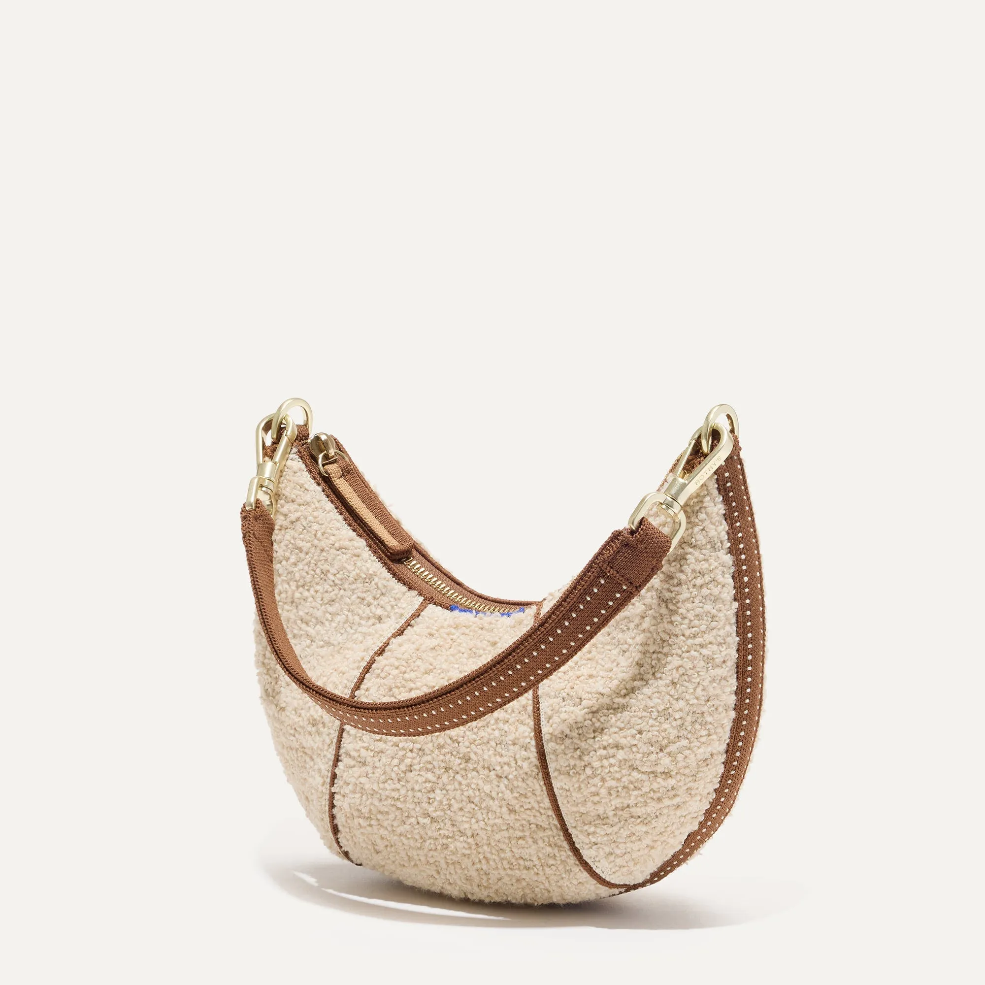 The Mini Crescent Bag - Honeybun Bouclé