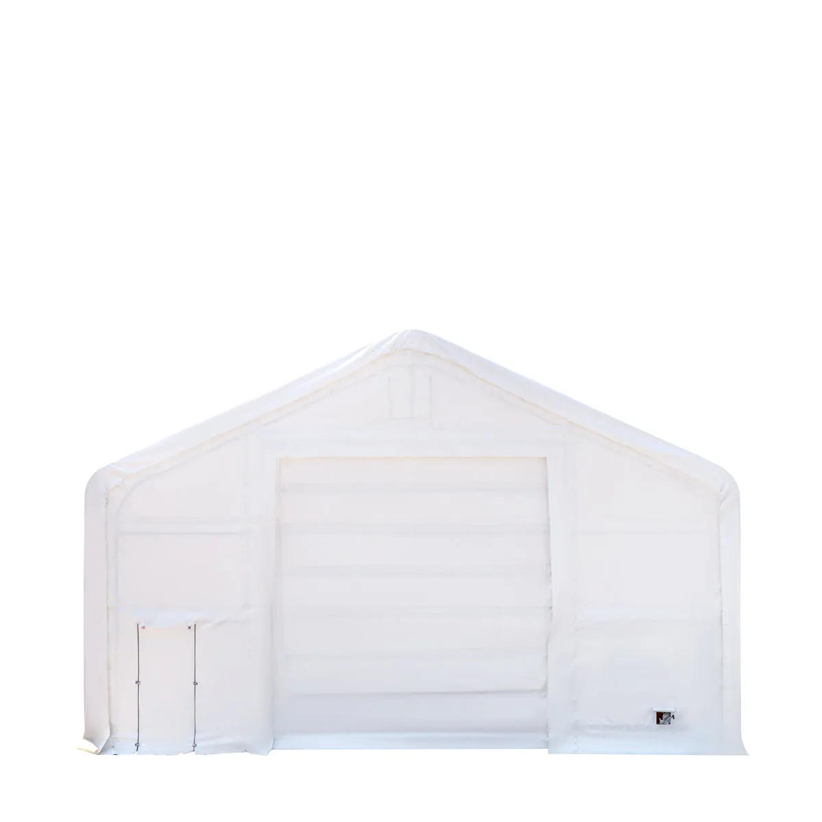 Sure! The optimized title for this e-commerce product in English, requiring modifiers, could be: TMG Industrial 30 x 60 Double Truss Heavy Duty Storage Shelter with 17 oz PVC Cover, Drive-Through Doors.