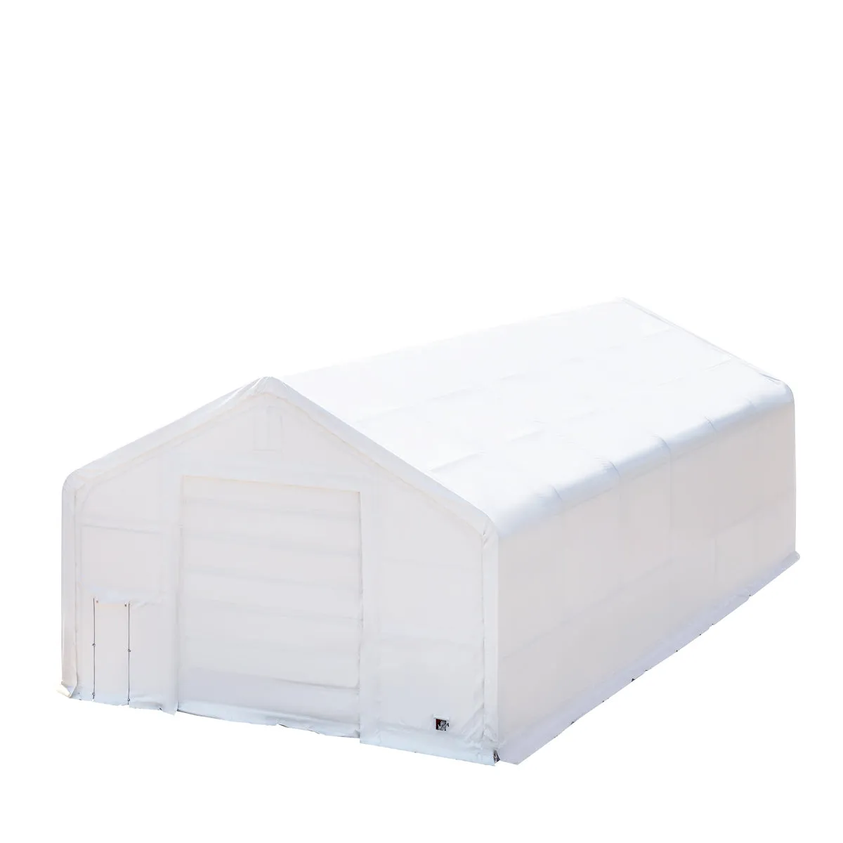 Sure! The optimized title for this e-commerce product in English, requiring modifiers, could be: TMG Industrial 30 x 60 Double Truss Heavy Duty Storage Shelter with 17 oz PVC Cover, Drive-Through Doors.