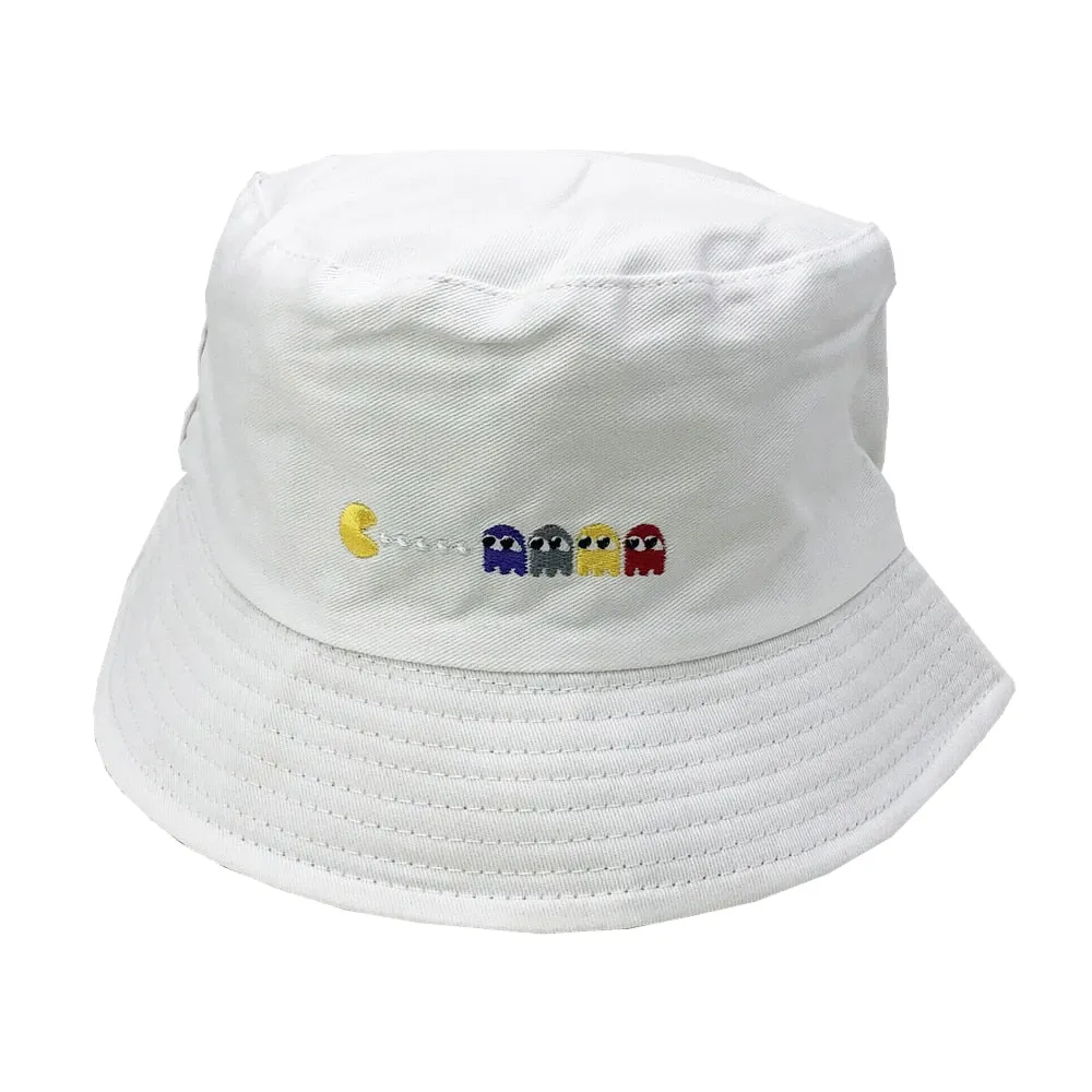 Unisex Embroidered Alien Foldable Bucket Hat Beach Sun  Street Headwear Fisherman Outdoor  Men and Woman Cap