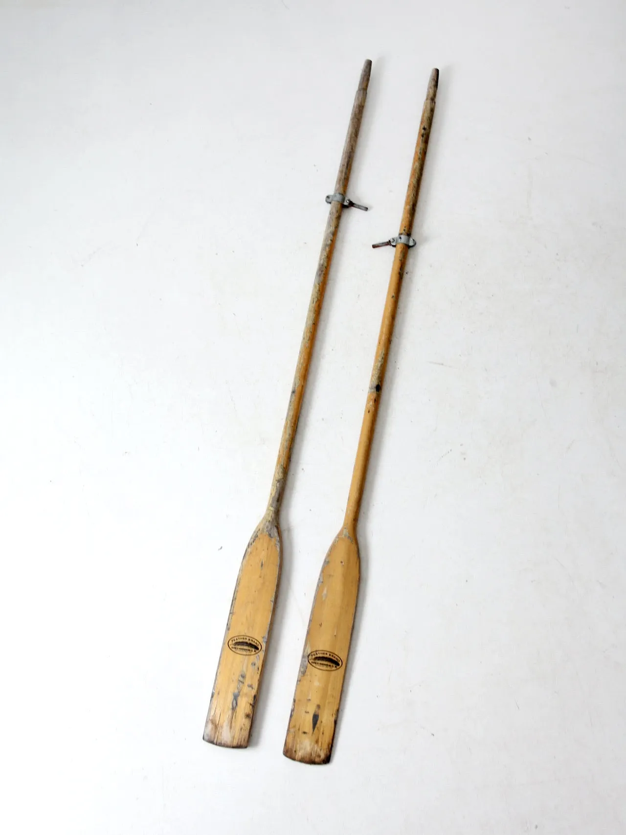 vintage Feather Brand Caviness oars pair