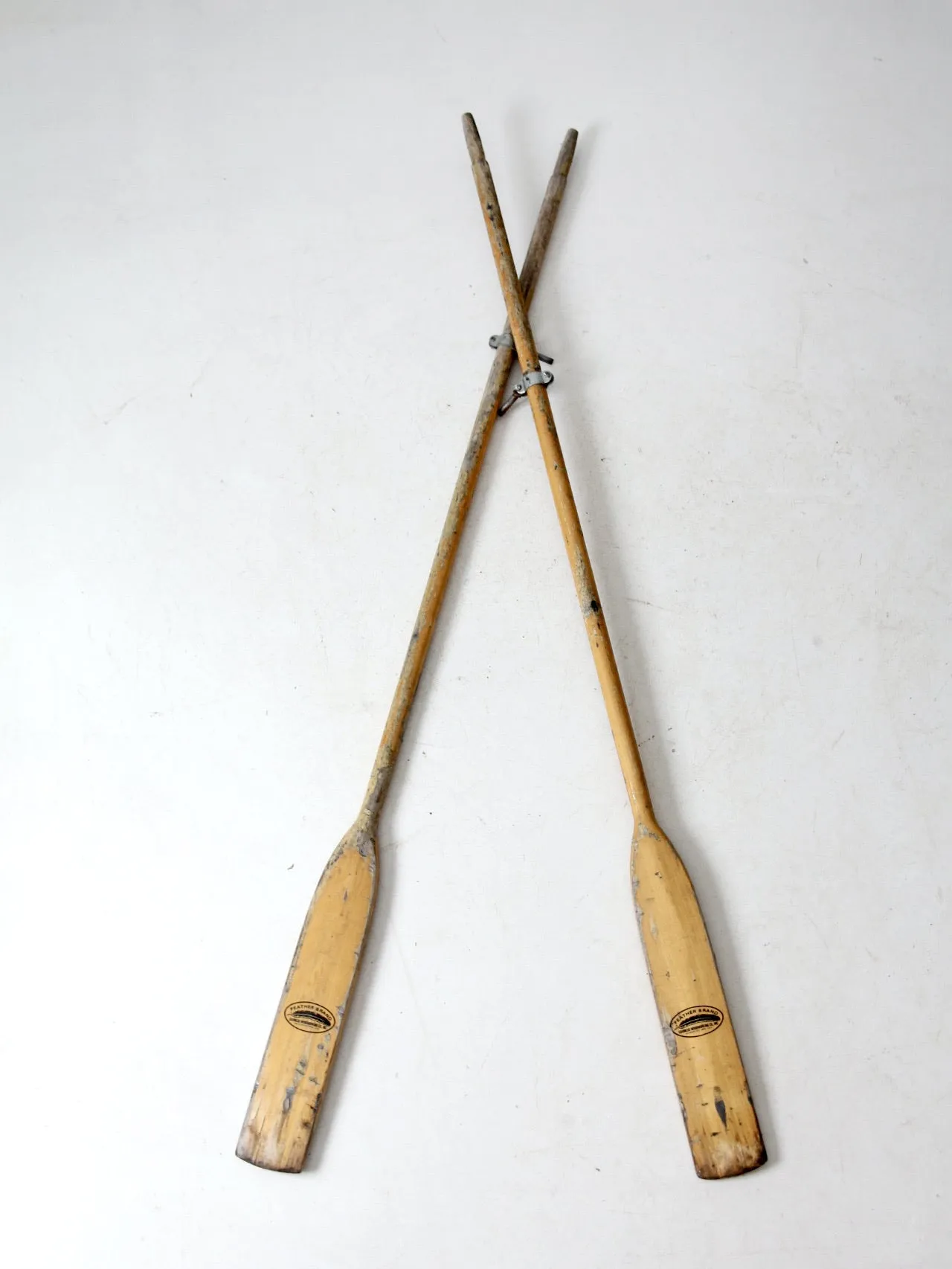 vintage Feather Brand Caviness oars pair