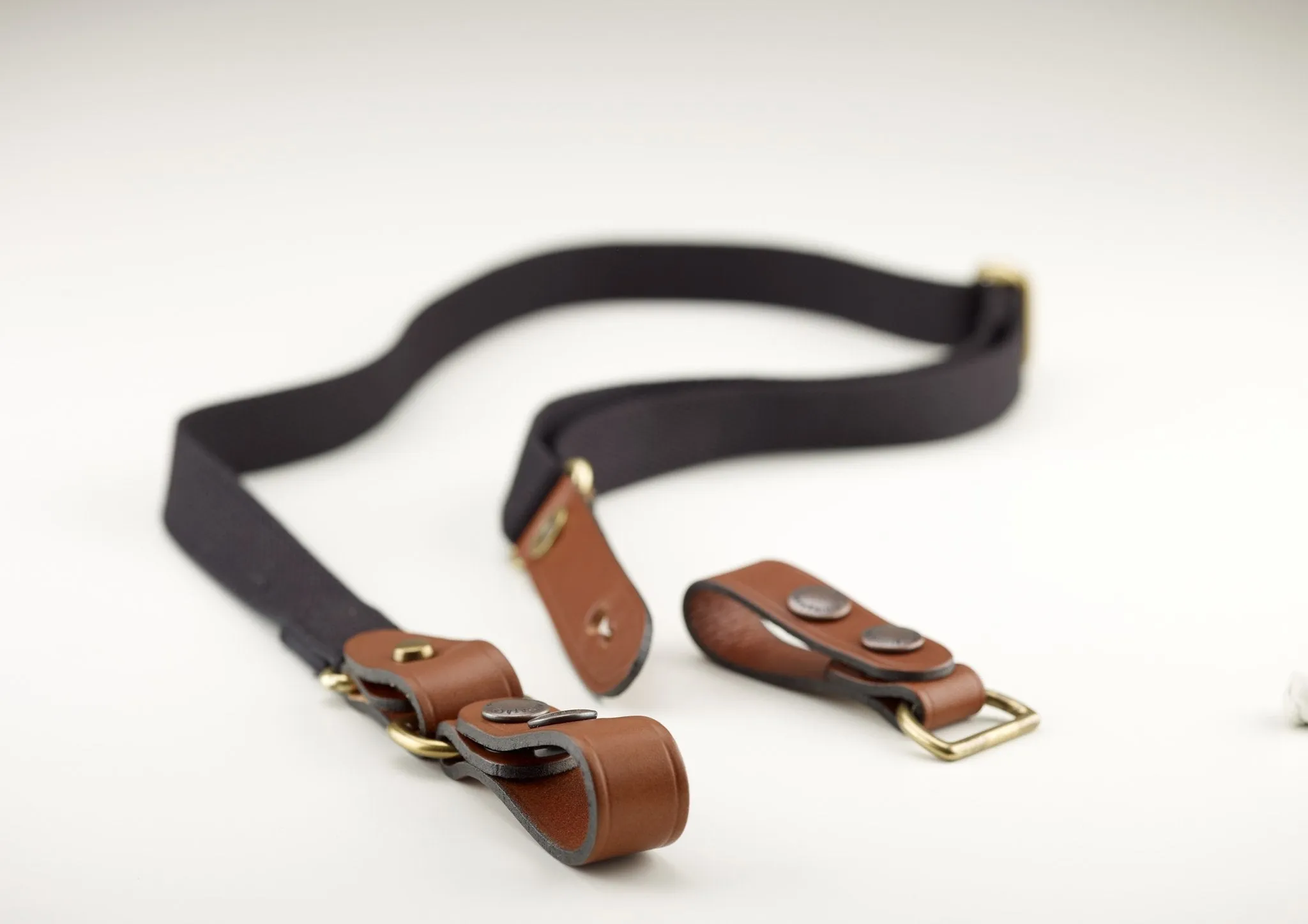 Waist Strap Attachment - Black Webbing / Tan Leather