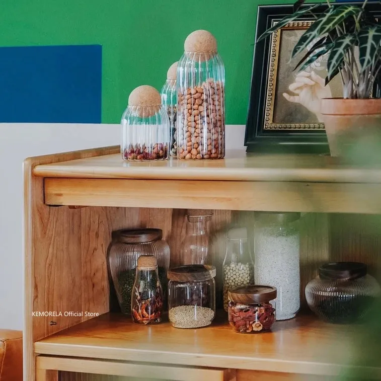 Wood & Glass Storage Jars